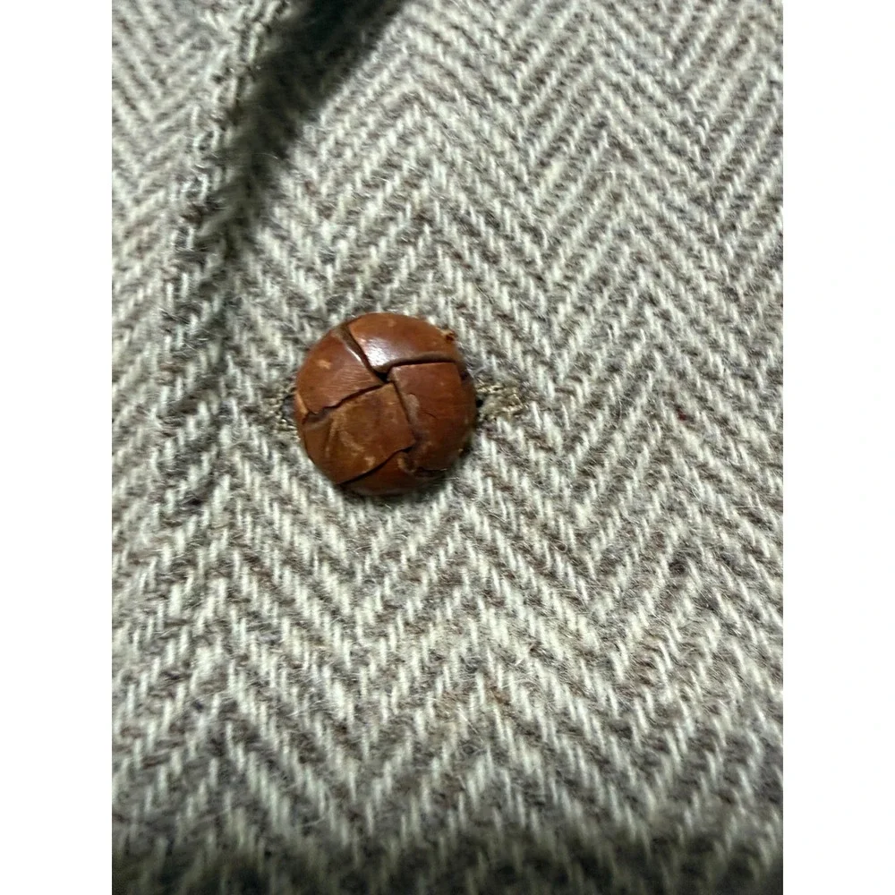 Vintage Cape Cod Blazer Herringbone Tweed 100% Pure Wool Sport Coat Brown Men 42